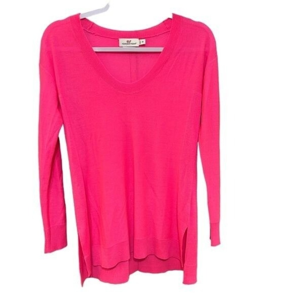 Vineyard Vines Cashmere Blend Sweater XS Pink V Neck Lightweight‎ Soft Preppy - Picture 2 of 6